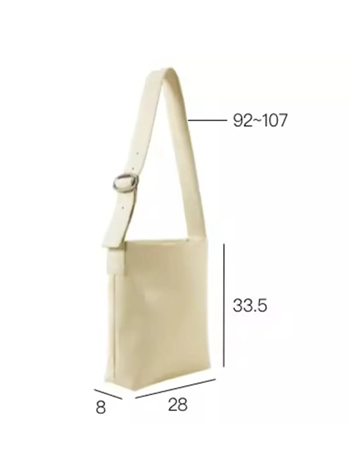 Wide Shoulder Strap Large Capacity Tote Bag With Buckles