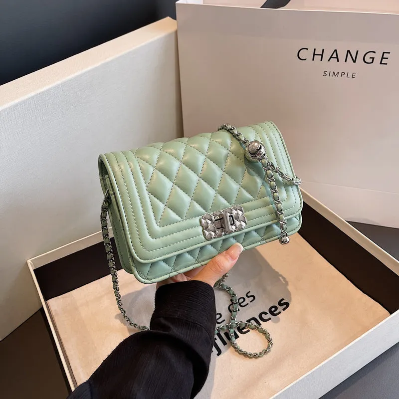 Women's bag rhombus small fragrant style chain bag niche fashion small square bag single shoulder crossbody bag